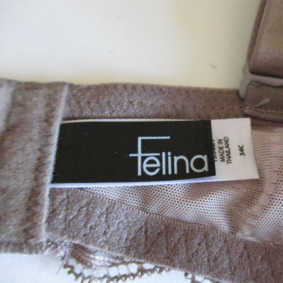 Paramour by Felina Sophia full figure balconette counter bra In Mink Lace NWT - Picture 9 of 9